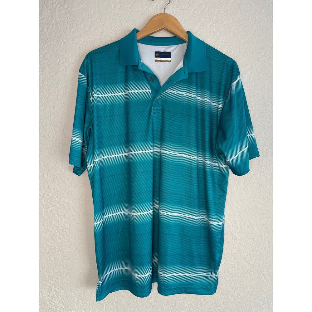 Jack Nicklaus Teal Green Golf Polo Stay Dri Philadelphia Eagles Stretch Athletic